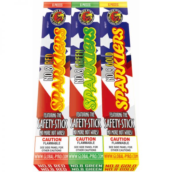 36pc #8 Color BAMBOO Sparklers- 6 boxes of 6 Sparklers - KB