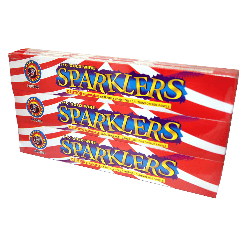 1728pc #10 Party Sparklers 24 Packages of 72 Sparklers Full Case