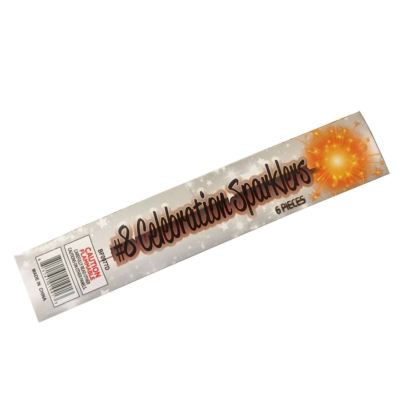 6pc #8 Gold Sparklers - 6 sparklers - Slim Packs
