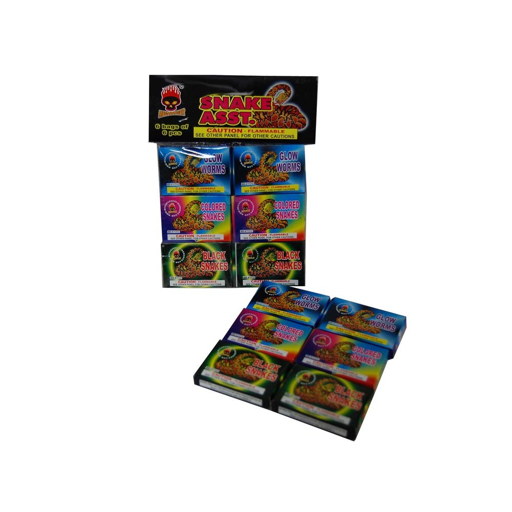 Assorted Color Snake 6 Packs of 6