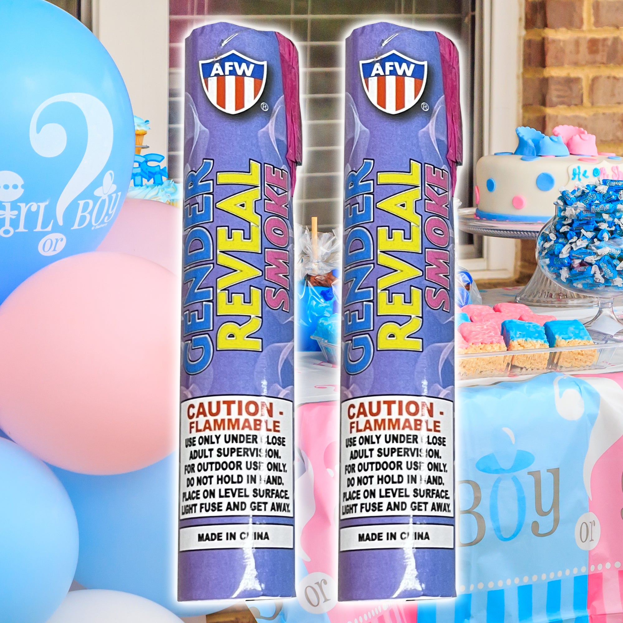 2pc Pink Gender Reveal Smoke Bomb AFW0283-7