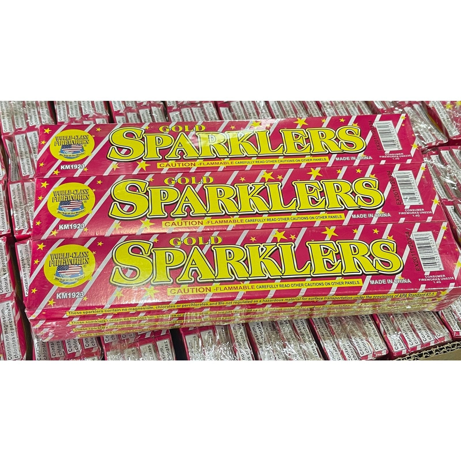 Closeout 72pc 10 Gold Metal Sparklers 12 Packages of 6 Sparklers