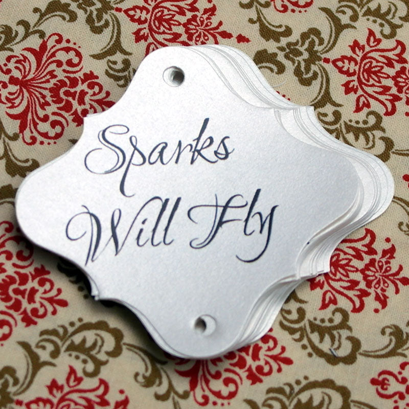 36 pc Wedding Sparklers Tags - Sparks Will Fly - Quartz Shimmer Paper