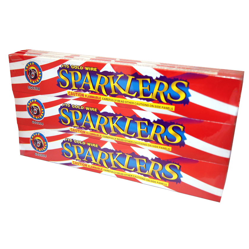 Closeout 72pc 10 Gold Metal Sparklers 12 Packages of 6 Sparklers