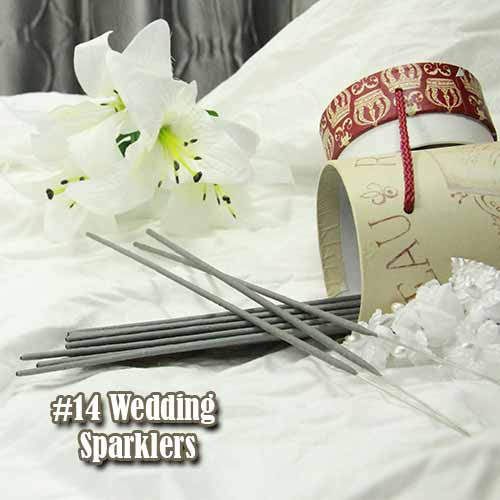 6pc - #14 Gold Wedding Sparklers - 1 Bundle of 6 Sparklers