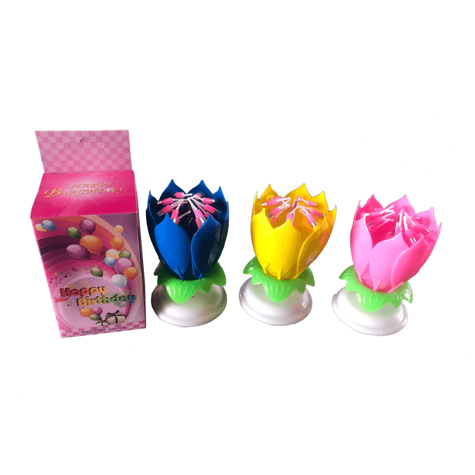 1pc Musical Flower Birthday Candle Sparkler Assorted colors
