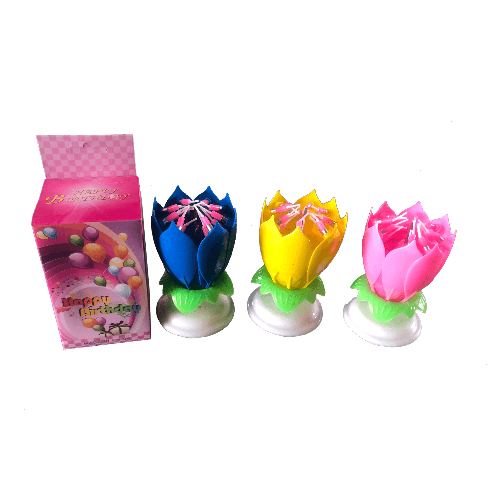 1pc Musical Flower Birthday Candle Sparkler - Assorted colors