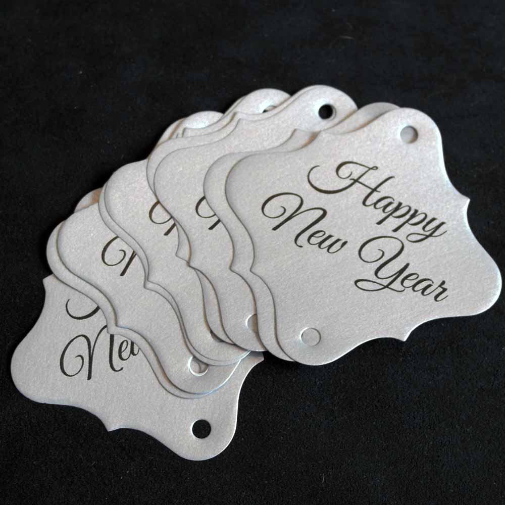 36pc Silver Happy New Years Sparkler Tags
