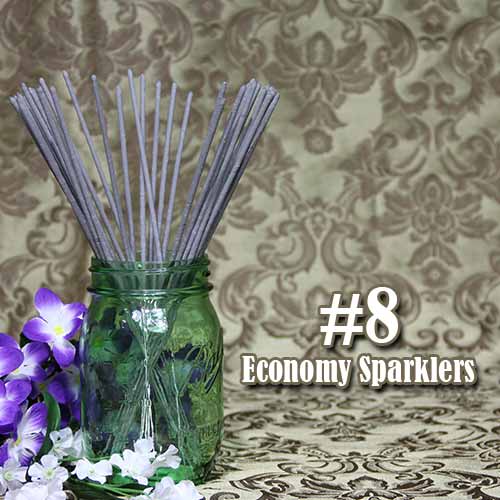 72pc #8 Gold Sparklers-12 sleeves of 6 sparklers - Slim Packs