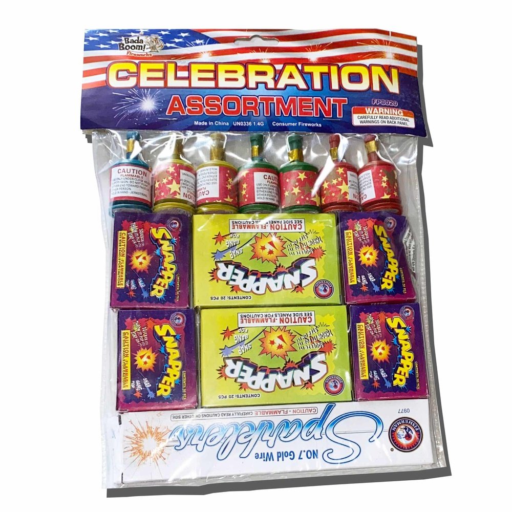 Celabration Assortment - Sparklers, Snaps and Party Poppers