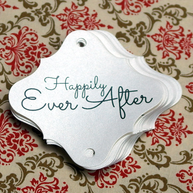 36pc Wedding Sparklers Tags -Happily Ever After - Quartz Color Shimmer Paper