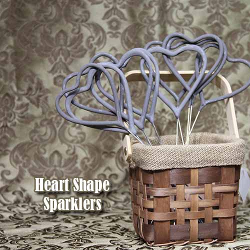 432pc Premium Heart Shape Sparklers 72 Packages of 6 Sparklers - Wholesale Lot
