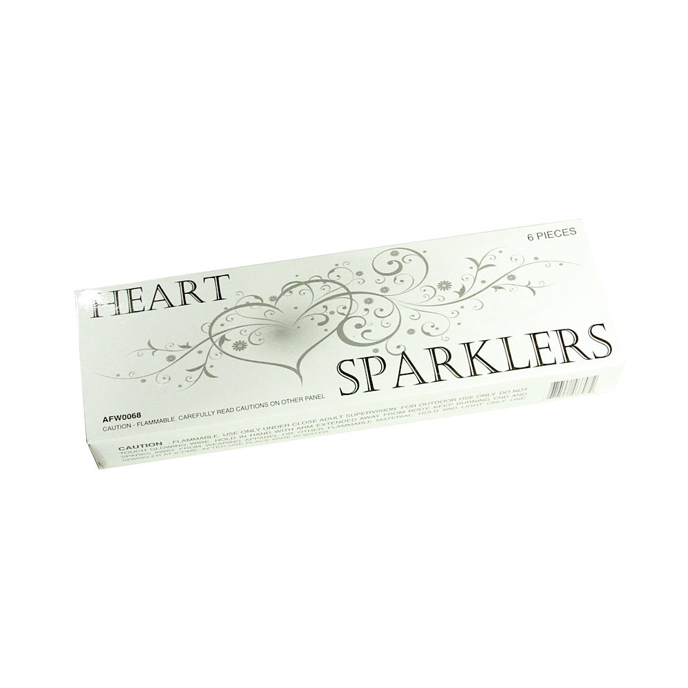 432pc Premium Heart Shape Sparklers 72 Packages of 6 Sparklers - Wholesale Lot