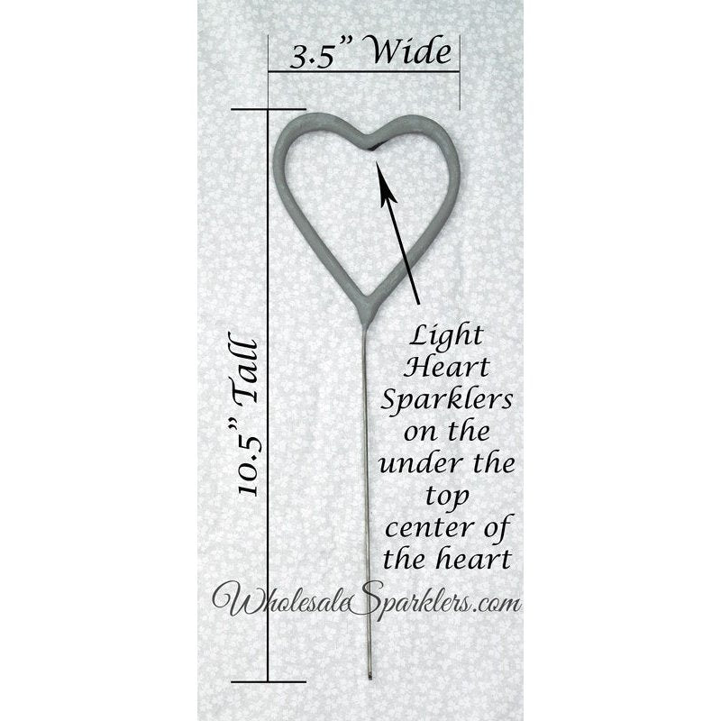 6pc Premium Heart Sparklers 1 Package of 6 Sparklers