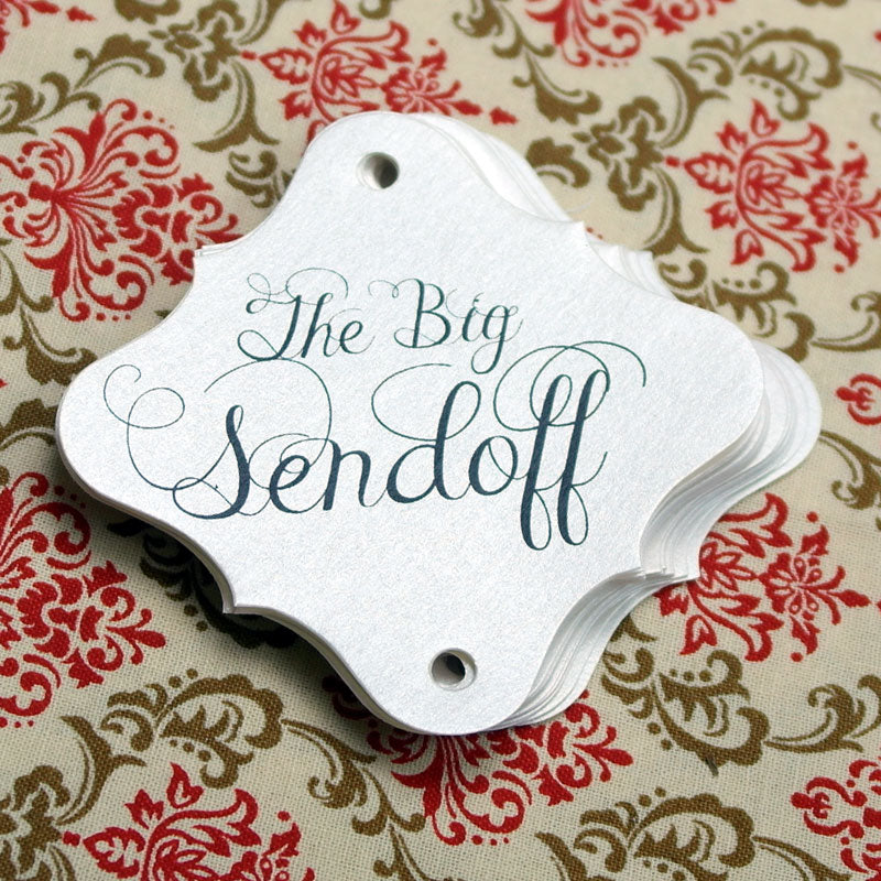 36 pc Wedding Sparklers Tags - The Big Sendoff - Quartz Shimmer Paper